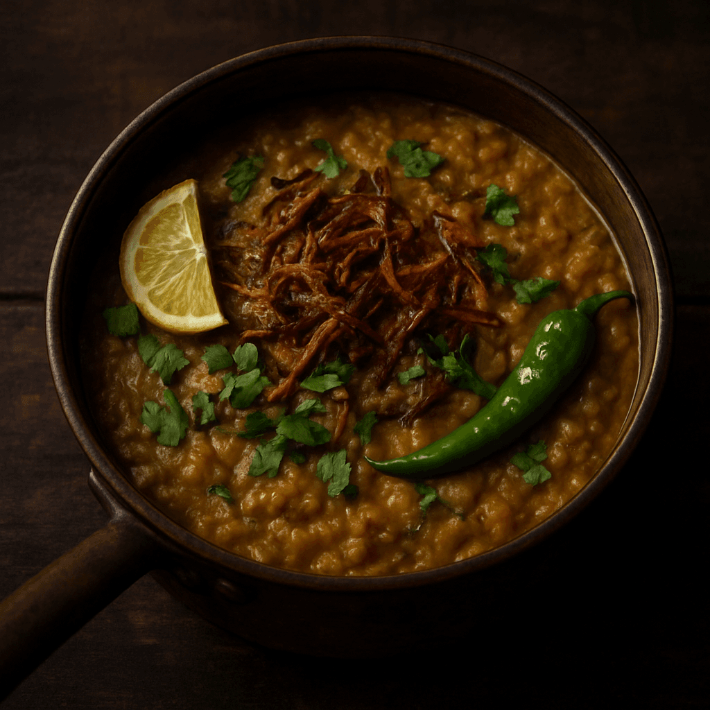 60-second halal haleem — the whole pot from scratch.